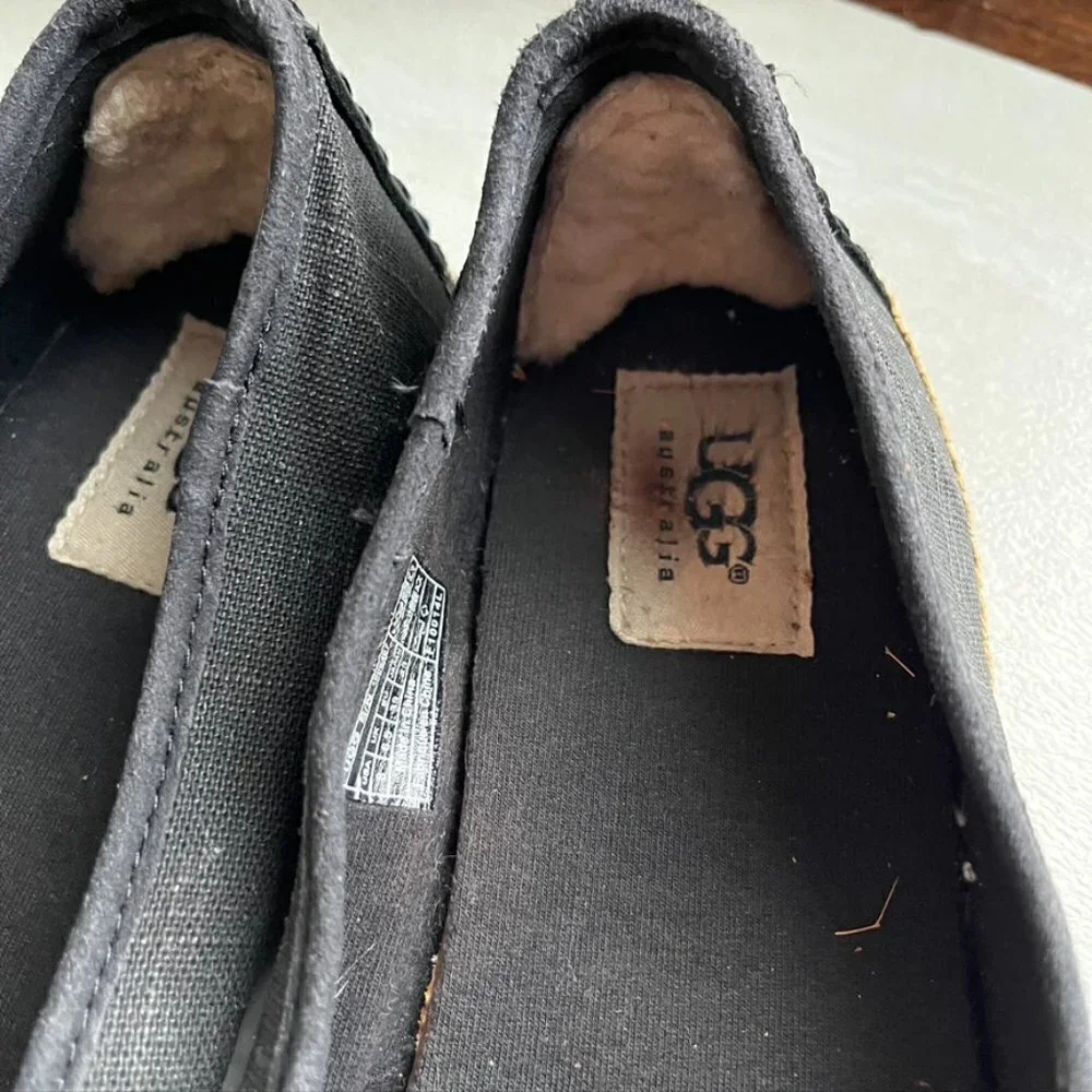 ** UGG Syleste Shearling Line Espadrille Bow Flat Shoe Size 8
